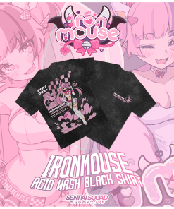 Ironmouse Acid Wash Black Shirt