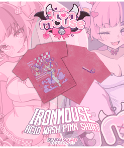 Ironmouse Acid Wash Pink Shirt