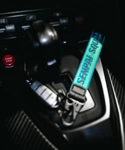 Teal Fabric Keychain